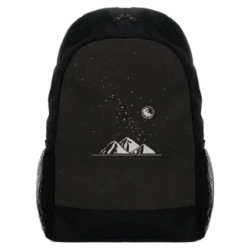 شنطة ظهر رياضية بتصميم رياضية نيتشر للنساء والرجال من كانفا ، أسود