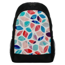 شنطة ظهر رياضية بتلات الزهور للنساء والرجال من كانفا أسود