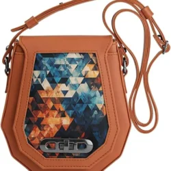 شنطة كروس مضلعة بلون هافانا عاكسة للنساء من كانفا، لون هافان