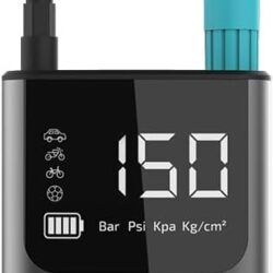 كومبريسور هواء كهربائي محمول، منفاخ كهربائي 50 وات، 16000 دورة في الدقيقة، مناسب للسيارات والموتوسيكلات والدراجات والسكوتر والكرات، 7.4 فولت وبطاريتين 2000 مللي أمبير في الساعة من سيكوتيك